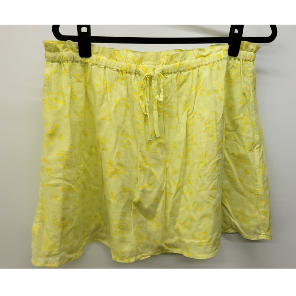 Abound Yellow Moxie Floral Print Mini Skirt Cotton Lined A-line